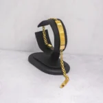 PULSO PLACA TEJIDO CHINO ORO 18K