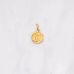 DIJE MEDALLA LETRA R ORO 18K