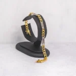 PULSO TEJIDO CUBANAO BARRAS DOS OROS PIEDRAS 18K