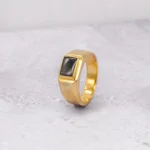 ANILLO PARA HOMBRE PIEDRA NEGRA ONIX ORO 18K
