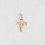 DIJE CRUZ CRISTO CALADA ORO 18K