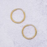 ARETES CANDONGAS LISAS HUECAS ORO 18K