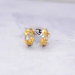 ARETES CONDONGAS PIEDRA CIERRE PRESION ORO 18K