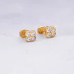 ARETES TOPOS VAN CLEEF ORTOPEDICOS ORO 18K