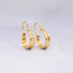 ARETES CANDONGAS DIAMANTADAS ORO 18K