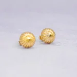 ARETES TOPOS MEDIAO BOLA DIAMANTADOS ORO 18K