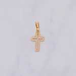 DIJE CRUZ CALADA DIAMANTADA ORO 18K