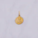 DIJE MEDALLA VIRGEN CORAZON JESUS ORO 18K
