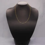 CADENA TEJIDO GRANO DE ARROZ CORTA ORO 18K