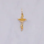 DIJE CRUZ CRISTO PIEDRA ORO 18K