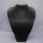 CADENA TEJIDO BANANA FINA CORTA ORO 18K