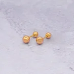 ARETES TOPOS BOLAS ORO ROSA 18K