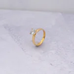 ANILLO SOLITARIO PIEDRA ORO 18K