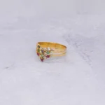 ANILLO PARA DAMA V PIEDRAS COLORES ORO 18K