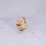 ANILLO PARA DAMA PIEDRAS BLANCAS AZULES ORO 18K