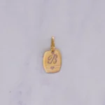 DIJE MEDALLA CALADA LETRA B ORO 18K
