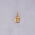 DIJE LETRA U CALADA ORO 18K