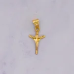 DIJE CRUZ CRISTO LISO ORO 18K