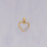 DIJE CORAZON CALADO PIEDRAS ORO 18K