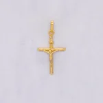 DIJE CRUZ CRISTO LISO ORO 18K