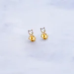 ARETES TOPOS PIEDRAS ORO 18K