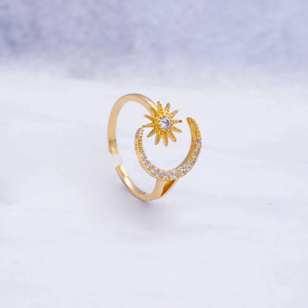 ANILLO LUNA CON ZIRCONES 18K