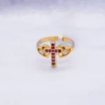 ANILLO CRUZ CON ZIRCONES 18K