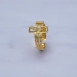 ANILLO PARA HOMBRE CRUZ CRISTO CALADO ORO 18K
