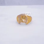 ANILLO PARA HOMBRE HERRADURA CABALLO PIEDRAS COLORES ORO 18K