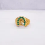 ANILLO PARA HOMBRE HERRADURA CABALLO PIEDRAS COLORES ORO 18K
