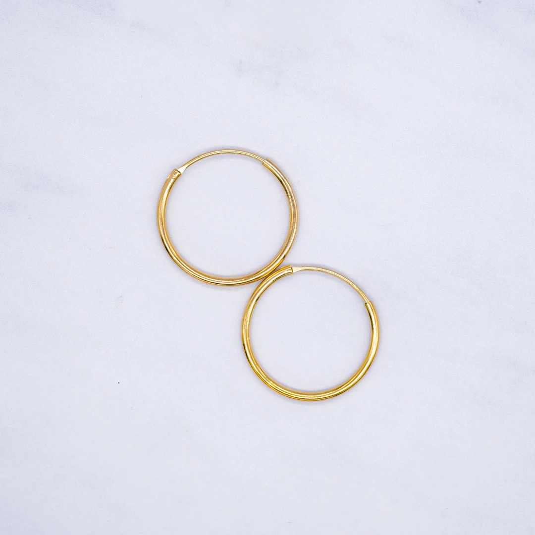 1872010.webp ARETES CANDONGAS LISAS MEDIANAS ORO 18K - Image 1