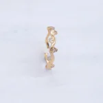ANILLO PARA DAMA TRENZADO PIEDRAS ORO 18K