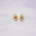 ARETES TOPOS OJOS SANTA LUCIA ORO 18K