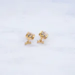 ARETES TOPOS FIGURA PERRO OROTOPEDICOS ORO 18K