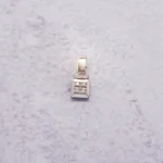 DIJE COLMENA PIEDRAS DIAMANTES ORO BLANCO 18K