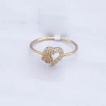 ANILLO CORAZON CON MARIPOSA 18K