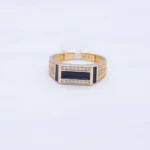 ANILLO PLACA CON ZIRCONES 18K