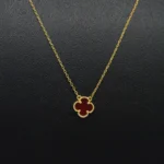 CADENA VAN CLEEF PIEDRAS ROJAS ORO 18K - Image 2