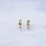 ARETES CANDONGAS TENNIS PIEDRAS DE COLORES ORO 18K