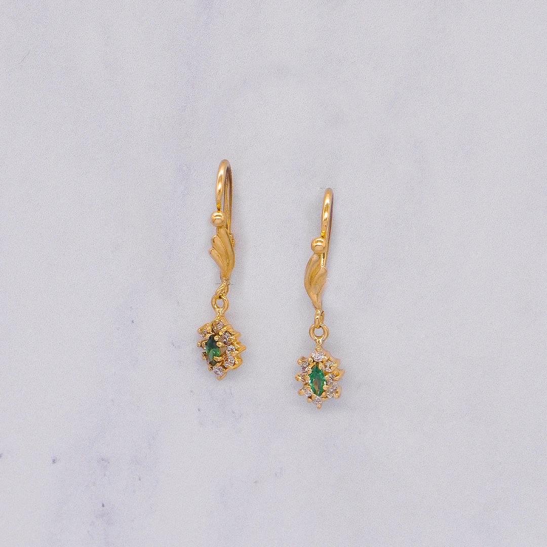 1872237.webp ARETES COLGANTES PIEDRA VERDE ORO 18K - Image 1