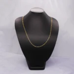 CADENA TEJIDO TRES POR UNO FINA LARGA ORO 18K