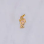 DIJE LETRA F CALADA ORO 18K