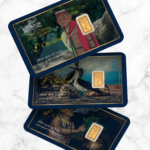 Tarjetas con lingotes de oro en oro de 18k