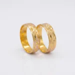 ANILLO MATRIMONIO DOS OROS DIAMANTADO ORO 18K