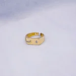 ANILLO PLACA CON ZIRCONES 18K