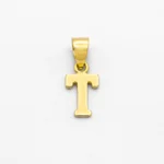 DIJE LETRA T LISA ORO 18K