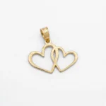 DIJE 2 CORAZONES 18K