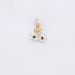 DIJE FLOR PIEDRAS 18K