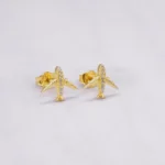 ARETES TOPO AVION PIEDRAS 18K