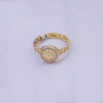 ANILLO ESLABONES CON ZIRCONES 18K